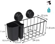 Košík ploský + košík PVC čierna CH.GAVI-PP-KP-BLK