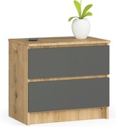Nočný stolík Kalista  (dub artisan + sivá). Vlastná spoľahlivá doprava až k Vám domov. 1069922