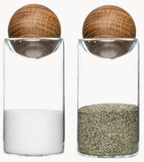 Ručne fúkaná soľnička a korenička Nature, 2 ks
