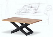 Wooded Konferenční stolek Granby z masivu DUB Hrana stolu: Švýcarská (zkosená), Barva kovu: Černá