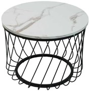 Konferenčný Stolík Pmc-Ct2516-2 Biely Mramor/Čierna