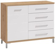 Komoda Mondego 1d/4s Artisan/Biely Lesk 11011192
