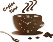 Moderné nástenné hodiny COFFE TIME 3D COPPER copper