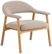 Křeslo ADDI lounge z masivu béžové/dub přírodní