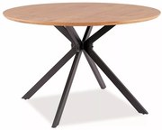 Okrúhly stôl Aster 120 cm dub prírodný/čierny