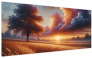 Obraz – Západ slnka na poli (120x50 cm)