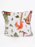 Obliečka na vankúš mikroplyš 40 × 40 cm – Lesné zvieratká