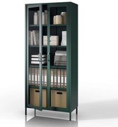 Vitrína ANGELO, 800 x 1850 x 450 mm, Modern: fľaškovo zelená