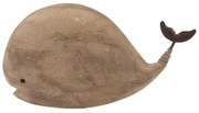 Hnedá drevená dekorácia veľryba Rustic - 26*7*14 cm
