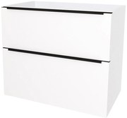 Mereo Mailo, kúpeľňová skrinka 81 cm, čierne madlo, Multidecor, Biela Arctic, MER-CN591SBBIAA
