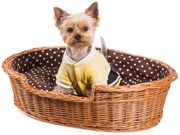 Pelíšok pre zvieratá prútený hnedo-biela poduška Dant V.š. 75 x hl. 57 x v. 24(cm)