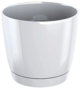 Kvetináč Coubi Round s miskou biely