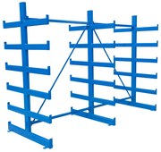 Konzolový regál, obojstranný, 2000 x 2700 x 1144 mm, 6 poschodí