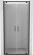 Mexen Exo, dvojité výklopné sprchové dvere, 110 cm, transparentné sklo, čierna, 8182-110-000-70-00