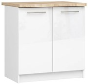 Spodná kuchynská skrinka s doskou OLIWIA S80 biela, lesk