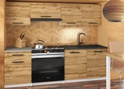 Kuchynská linka Belini 180 cm dub wotan s pracovnou doskou Superuniqa2 TOR SUPERUNIQA2/4/WT/DW/0/B1