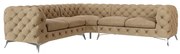 Svetlohnedá zamatová rohová pohovka Chelsea – Ropez