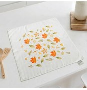 Obrus damaškový Jeseň biely 40x40 cm EMI