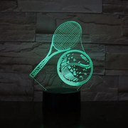 3Dmix 3DL-DRGB007 – 3D LED nočná lampa - Tenisová raketa a lopta (Dual RGB)