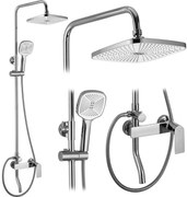 Rea Storm, sprchová-vaňová súprava dažďovou hlavovou a ručnou sprchovou hlavicou, chrómová, REA-P4881
