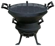 Liatinový okrúhly gril Ø 36 cm s nastaviteľným roštom – prenosný záhradný gril