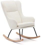 Biele hojdacie kreslo z textílie bouclé Maustin – Kave Home