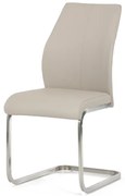 Židle jídelní, krémová ekokůže, pohupová podnož broušený nerez
