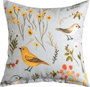 Obliečka na vankúš z mikrovlákna SPRING BIRDS 45x45 cm, farebný
