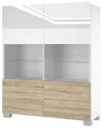 Komoda Belini biely lesk / dub sonoma Belini 9 IMP KOM1/3/W/WDS/0/0