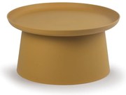 Plastový kávový stolík FUNGO, priemer 70 cm, okrový