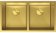 Mexen Binox, 2-komorový nerezový drez 800 x 450 mm, brúsená zlatá, 6421802000-55