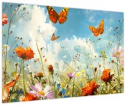 Obraz - Motýle na letnej lúke (90x60 cm)