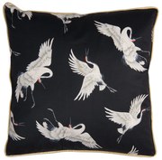 Čierny zamatový vankúš s čapy - 45 * 45 cm