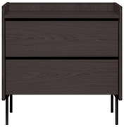 Čierna vysoká komoda v dekore duba 80x82 cm Wrap – Bonami Selection