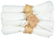 Súprava 4 ks obrúskov s jutovým krúžkom DINNER 40x40 cm, krémová