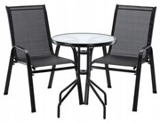 Záhradný balkónový set Stela 3 ks, čierna