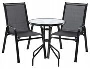Záhradný balkónový set Stela 3 ks, čierna