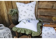 Bavlnený povlak na sedák s volánikmi a olivami Olive Fields - 40*40 cm