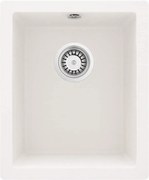 Deante Corda, granitový drez pod dosku 380x460x194 mm, 3,5" + priestorovo úsporný sifón, 1-komorový, biela, ZQA_A10B