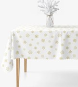 Goldea vianočný hranatý teflónový obrus - zlaté snehové vločky 80 x 80 cm