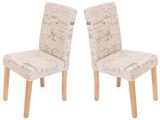 Jedálenská stolička Litta krémová látka (SET 2 ks) - Svetlo hnedá