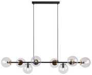 Závesne svietidlo Paris, 8x číre sklenené tienidlo, B/G