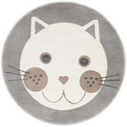 Sivý detský koberec ø 100 cm Soft – FD