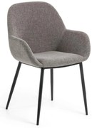 Sivé čalúnené jedálenské kreslo Konna – Kave Home