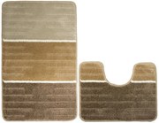 Sada kúpeľňových koberčekov COMO béžová / krémová, pruhy