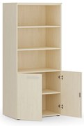 Kombinovaná kancelárska skriňa PRIMO WOOD, nízke dvere, 800 x 500 x 1781 mm, breza