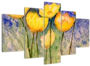 Obraz - Žlté tulipány (150x105 cm)
