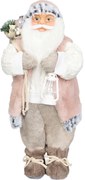 Dekorácia MagicHome Vianoce, Santa, s darčekom, ružovo-hnedý, 46 cm (46)