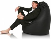 INTERMEDIC SK - Sedací vak Mega Sako z ekokože 135x85 cm | relaxačné a pôrodné kreslo, 335 l Farba: E14 - Čierna (Ekokoža)