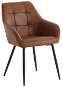 Hnedé čalúnené jedálenské kreslá v súprave s podrúčkami 2 ks Nolan Square – Unique Furniture